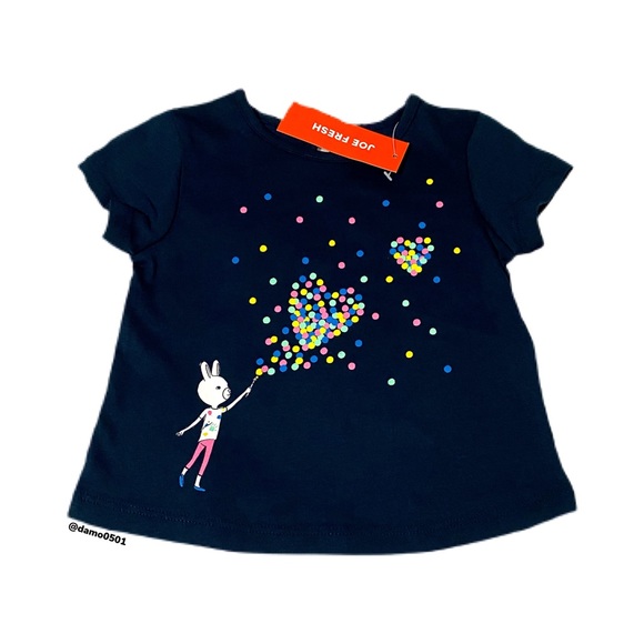 NWT Joe Fresh Navy “Freshster” Heart Graphic Tee - Picture 2 of 5